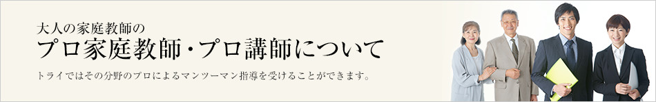 大人の家庭教師トライ　プロ家庭教師・プロ講師について